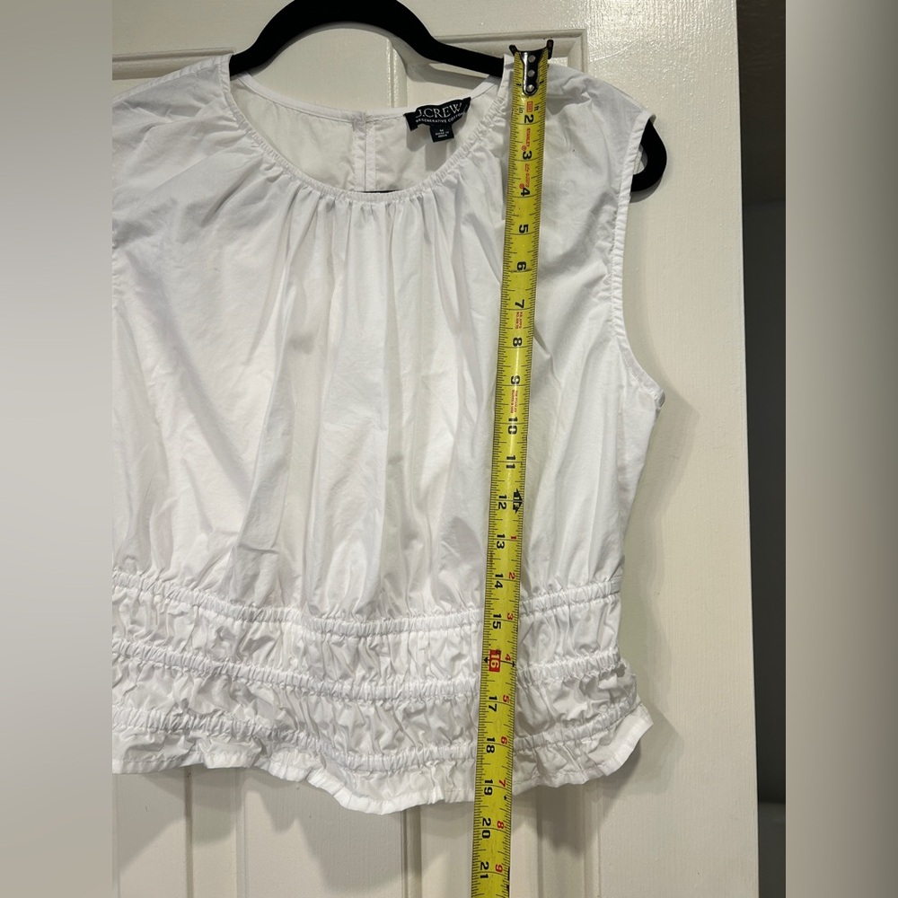 J Crew Hyacinth Top in Cotton Poplin in White Size Medium NWOT - Picture 7 of 8